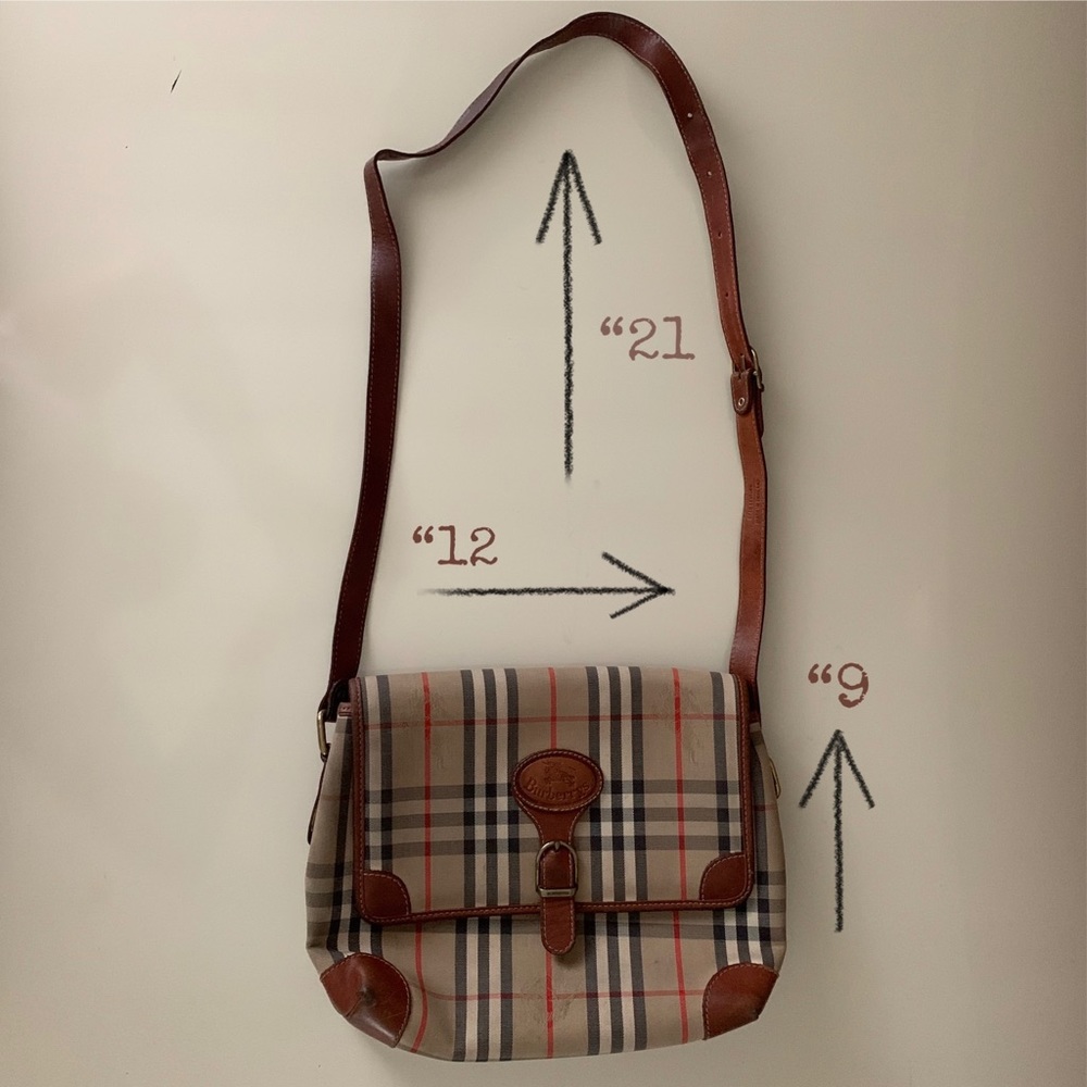 🚫SOLD•E🅱️🅰️Y🚫 Authentic Vintage Burberry Haymarket Check Crossbody Bag - Picture 12 of 13